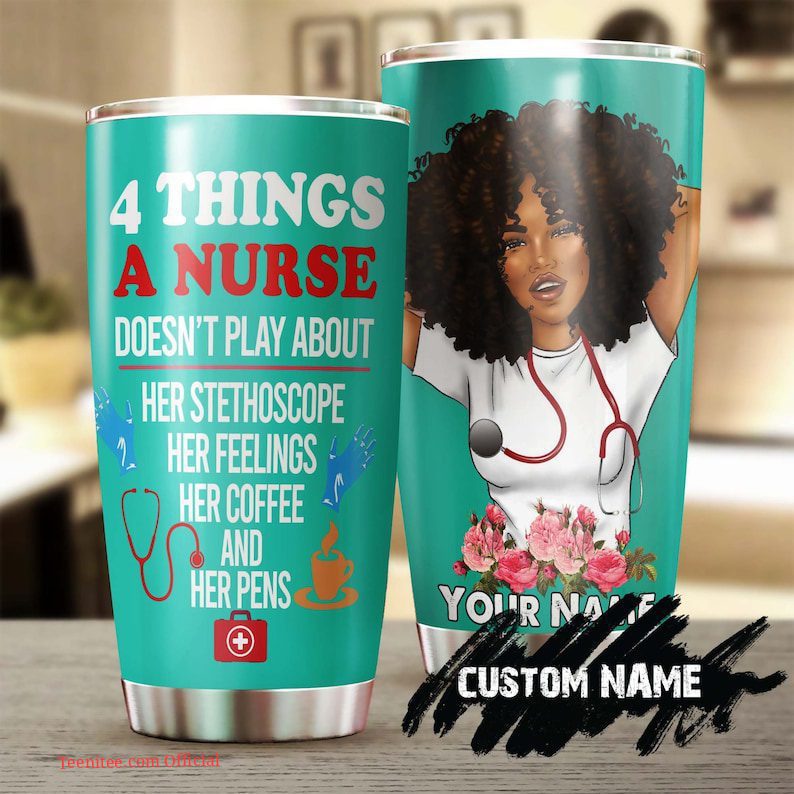 Black nurse life rule| personalized nurse tumbler gift - 30 oz