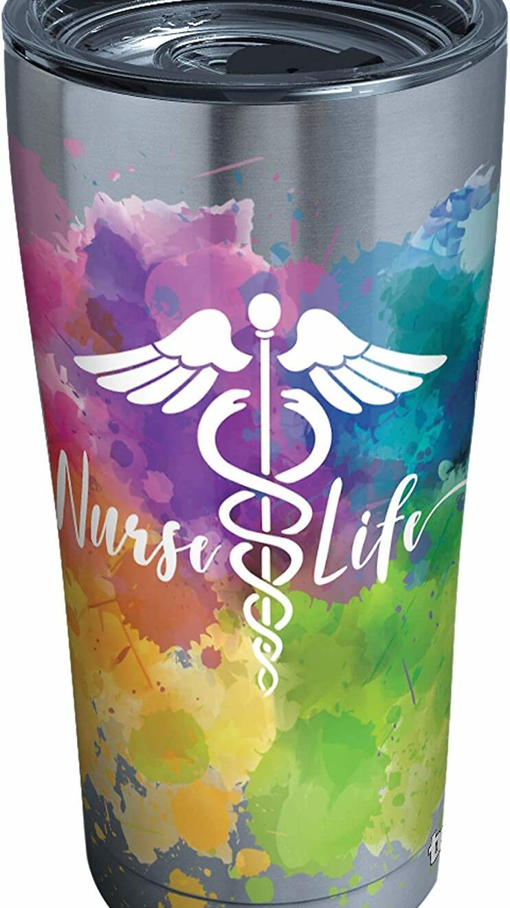Nurse tumbler with clear and black hammer lid| tumbler gift for nurse - 30 oz